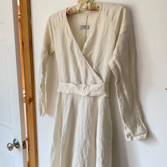 Handmade linen maxi dress with removable obi belt - Picture 5 of 11